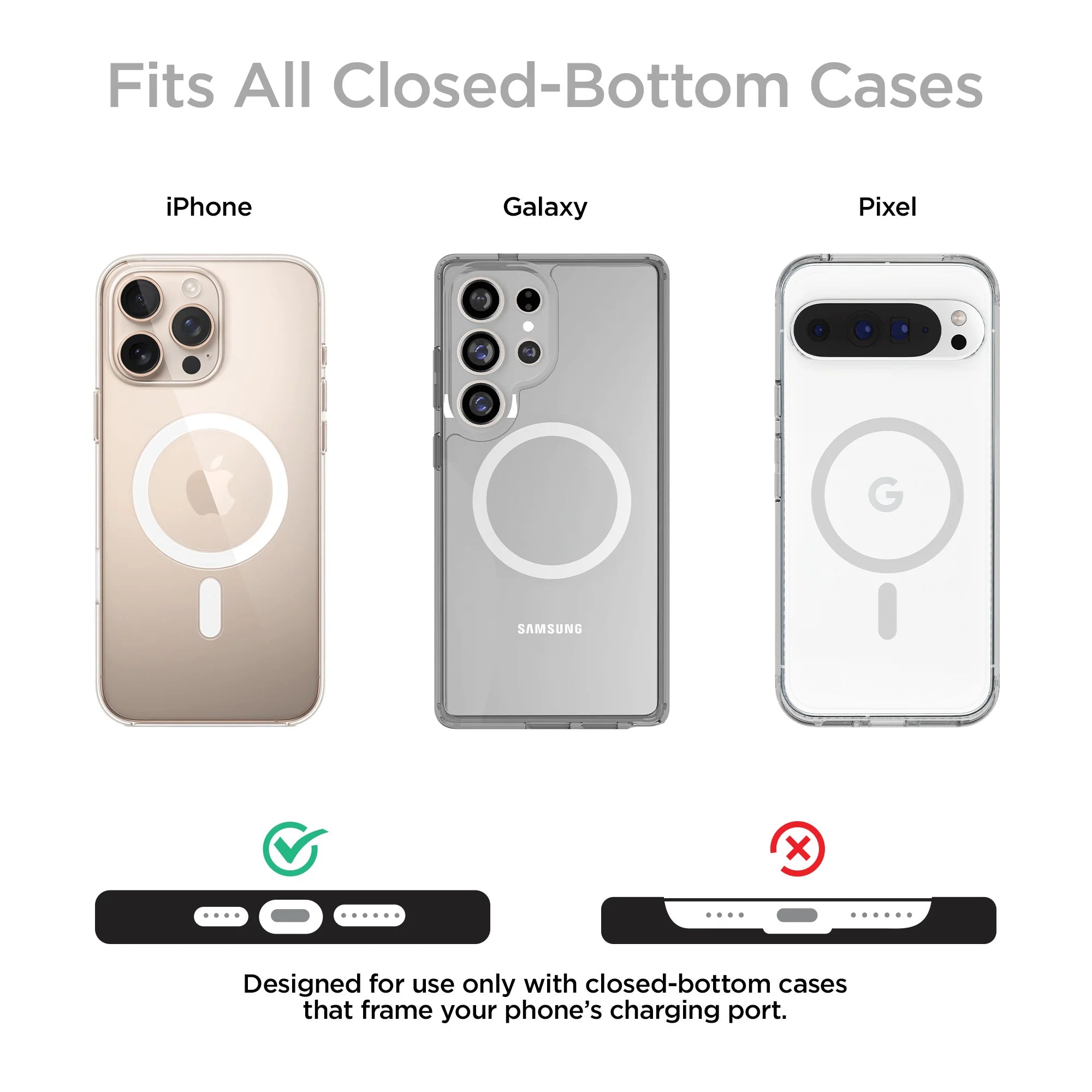 Hypergear Techcessories Silver Chain with Black Vegan Leather Universal Crossbody Phone Strap