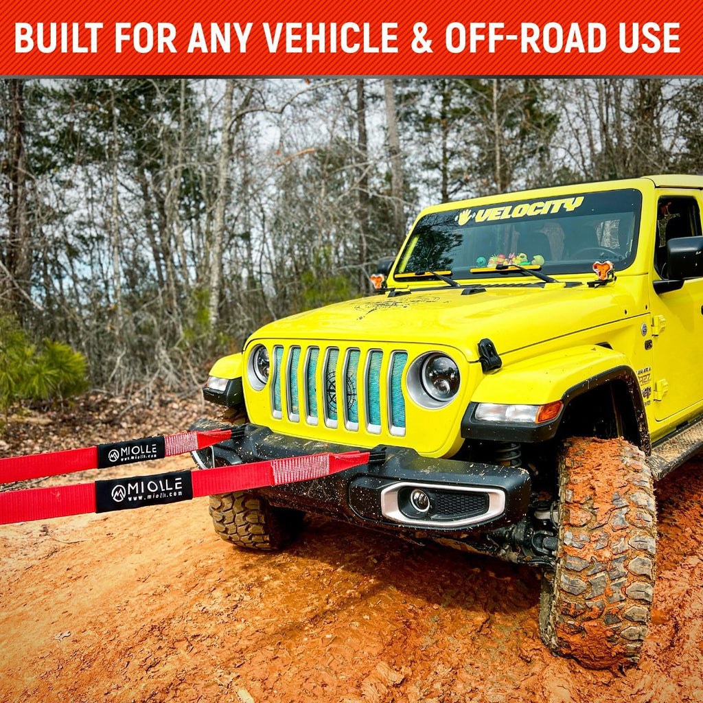 gear Tow Strap 2”X20’- 20990 Lbs MBS (Lab Tested) Recovery Strap Kit Includes: Tow Rope, Storage Case