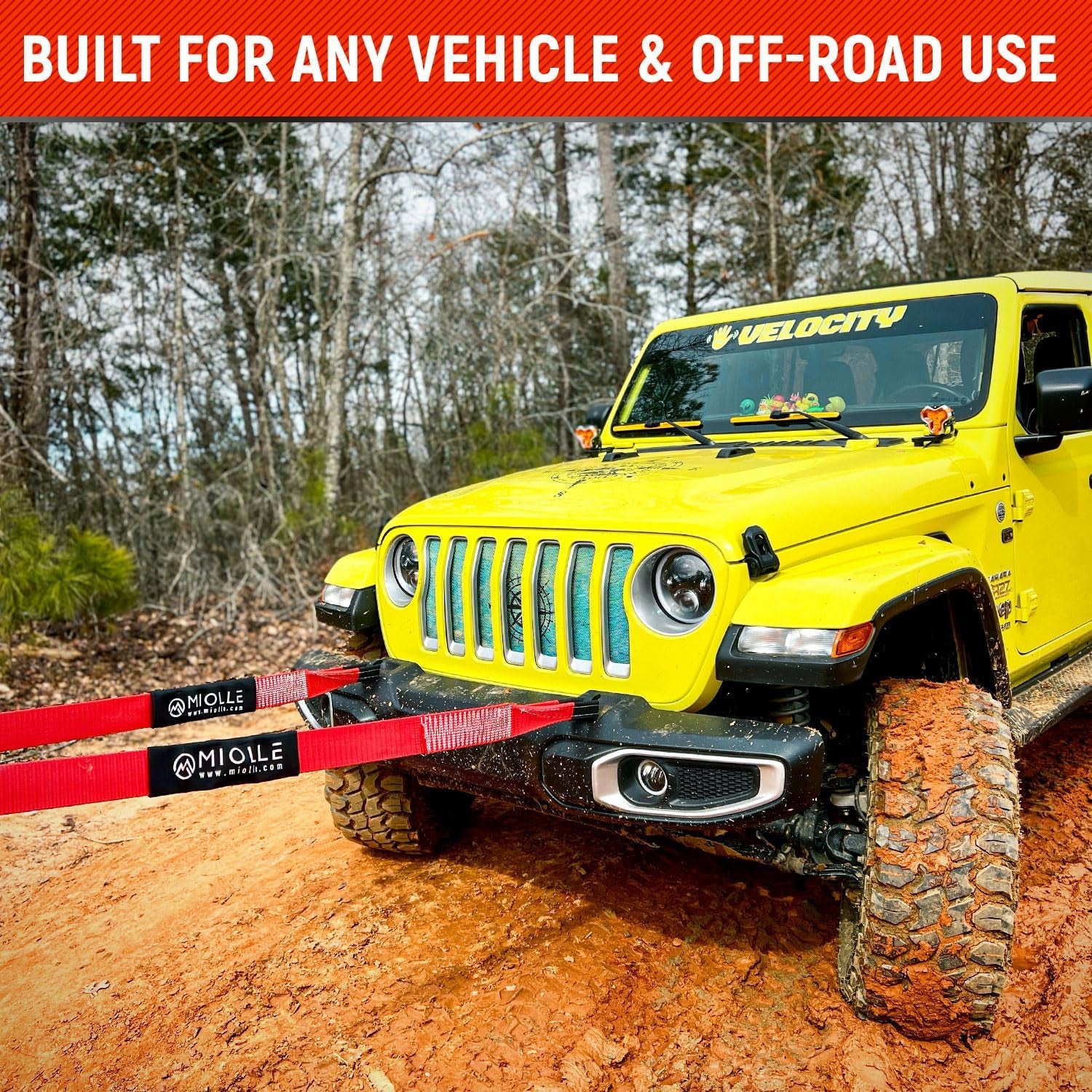 gear Tow Strap 2”X20’- 20990 Lbs MBS (Lab Tested) Recovery Strap Kit Includes: Tow Rope, Storage Case