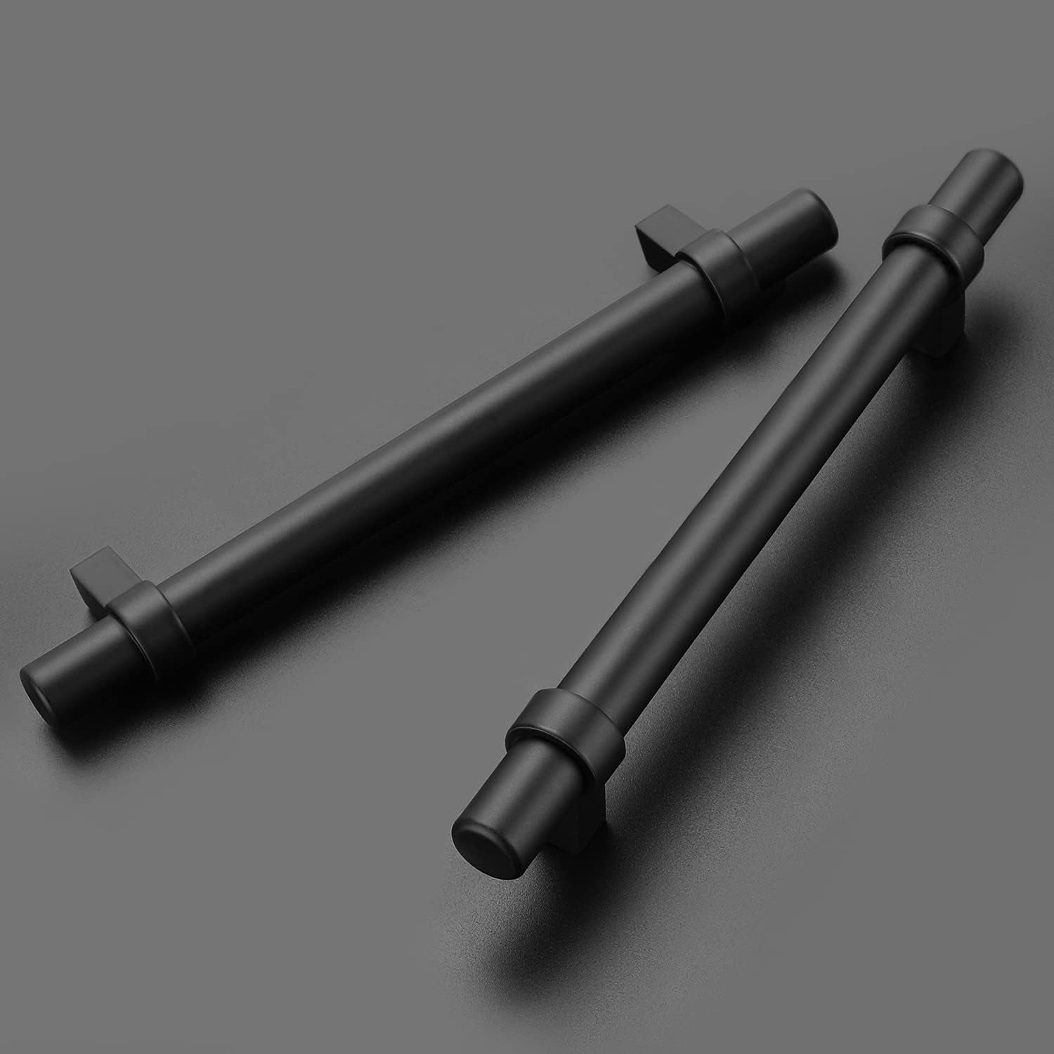 12 Pack Black Cabinet Pulls 3-1/2 Inch Hole Center Hardware Drawer Handles for Kitchen Cupboard Dresser