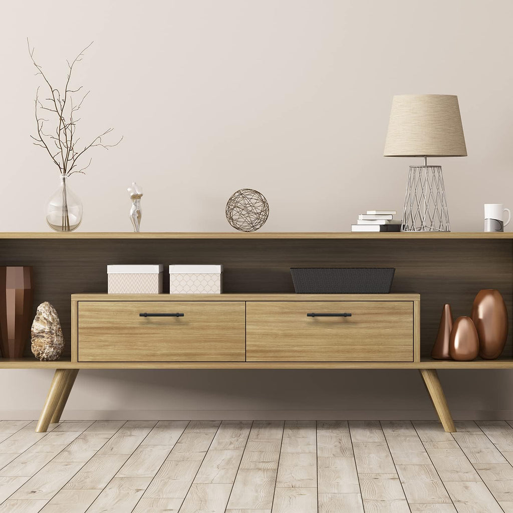 12 Pack Black Cabinet Pulls 3-1/2 Inch Hole Center Hardware Drawer Handles for Kitchen Cupboard Dresser